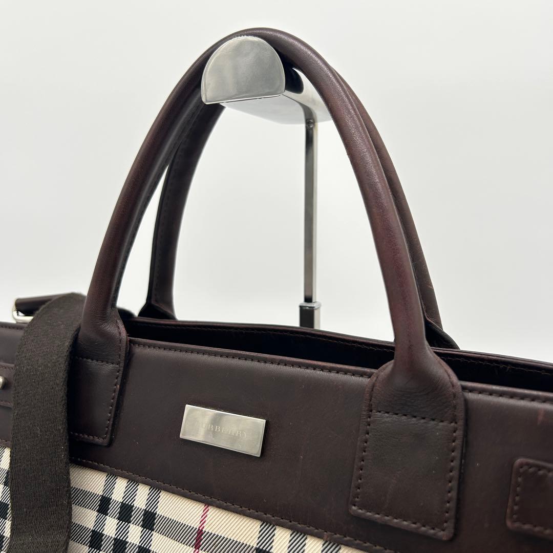 【美品】バーバリー 2way トートバッグ ノバチェック キャンバス 斜め掛け 【美品】バーバリー 2way トートバッグ ノバチェック キャンバス 斜め掛け