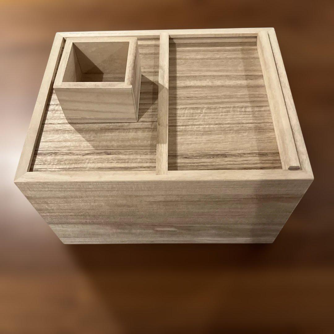 【2個セット】米櫃 米びつ 5kg×2個 桐箱 木製 升付き