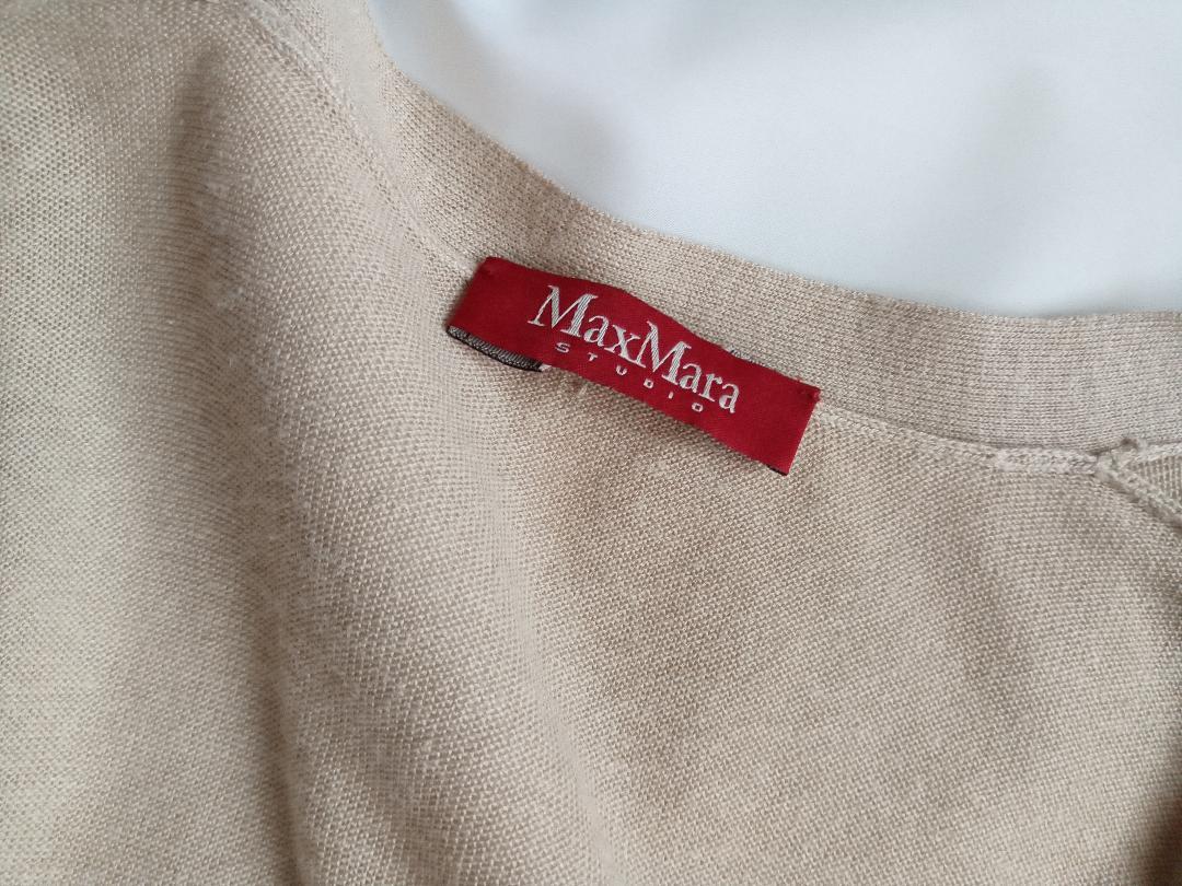 Max Mara Studio リネン 麻・シルク素材 ロングカーディガン