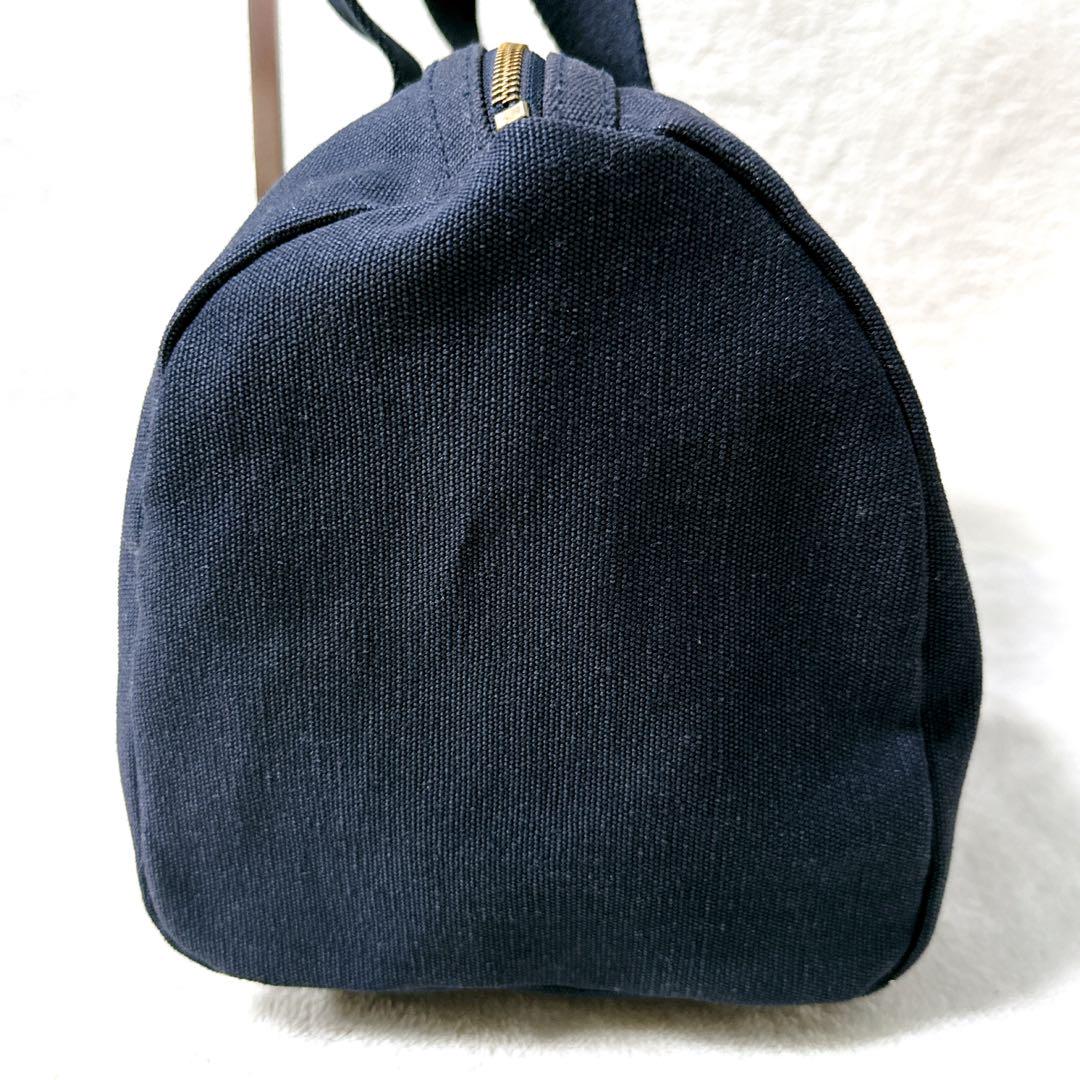 POLO RALPHLAUREN ミニボストンバッグ ネイビー イエローロゴ