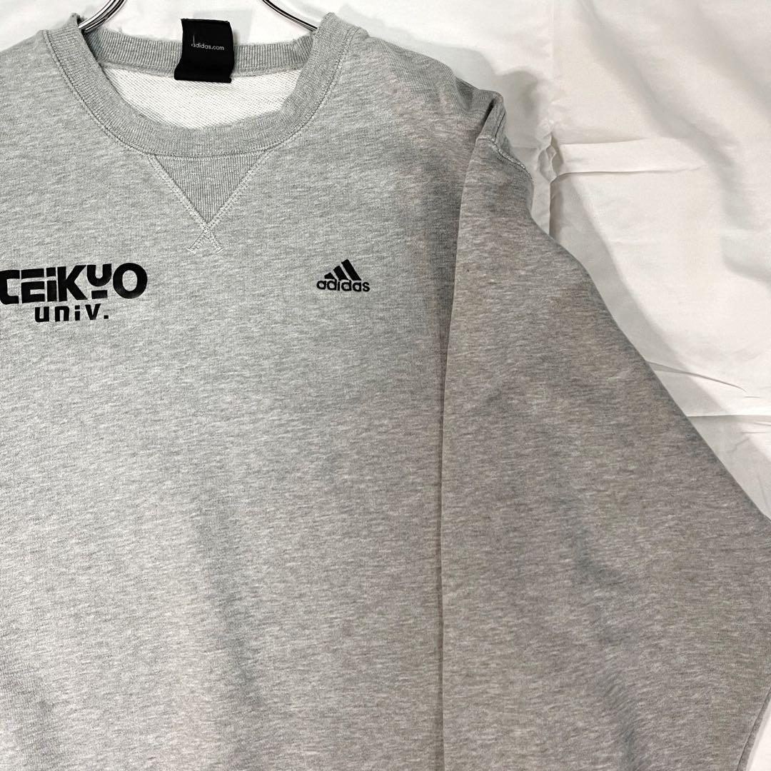ＸＬ adidas スウェット上下 セットアップ 帝京大学 アディダス 刺繍ロゴ