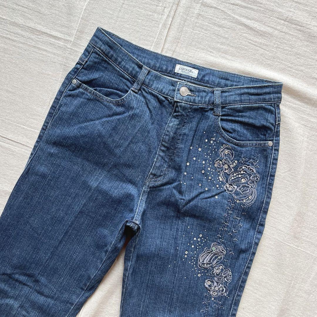 限定品　00s　MORGAN　レースアップ　フレアブラックデニム　グランジY2K 90-00s Y2K グランジ パンク 刺繍 フレアデニム - メルカリ