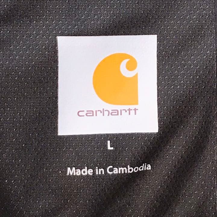 希少》カーハート carhartt☆ナイロンジャケット L 刺繍ロゴ ブラック
