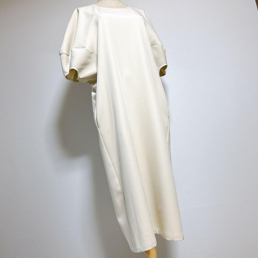 【美品】セゾンドパピヨン オーバーサイズバルーンスリーブデザインワンピース