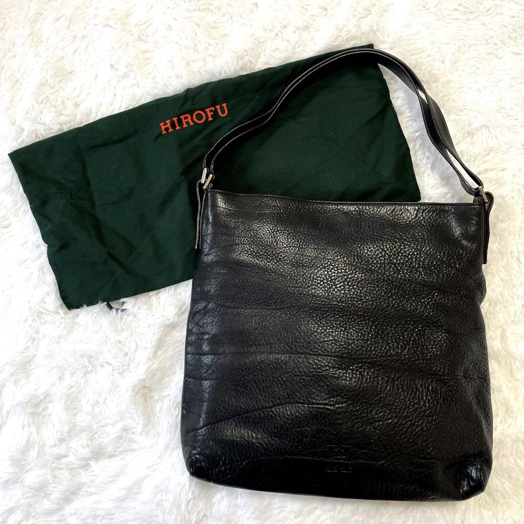 美品✨ヒロフ ヴィータ 2WAY Hロゴ レザー ワンショルダーバッグ 黒