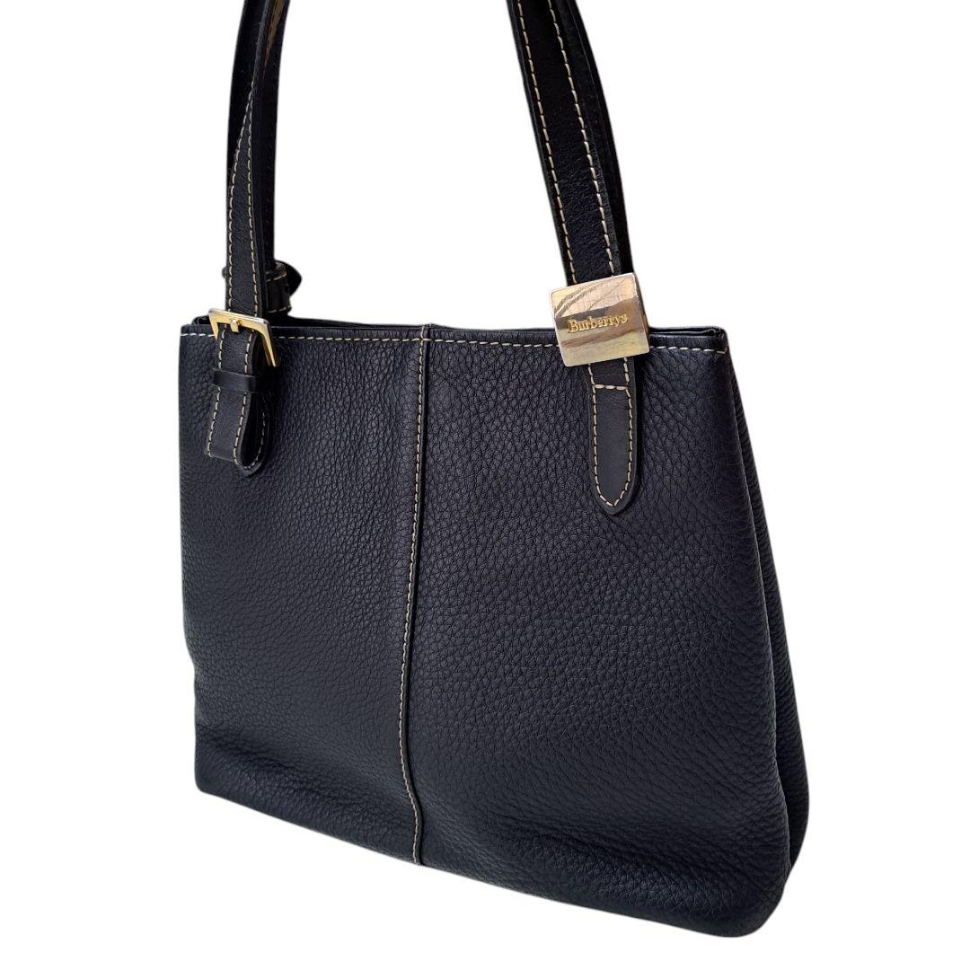 【美品】【BURBERRY】オールレザー　ノバチェック　ハンドバッグ BURBERRY バーバリー ノバチェック シャドーホース ハンドバッグ