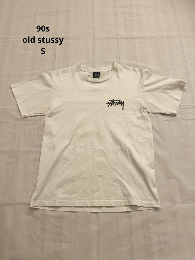 90s old stussy print tee S white