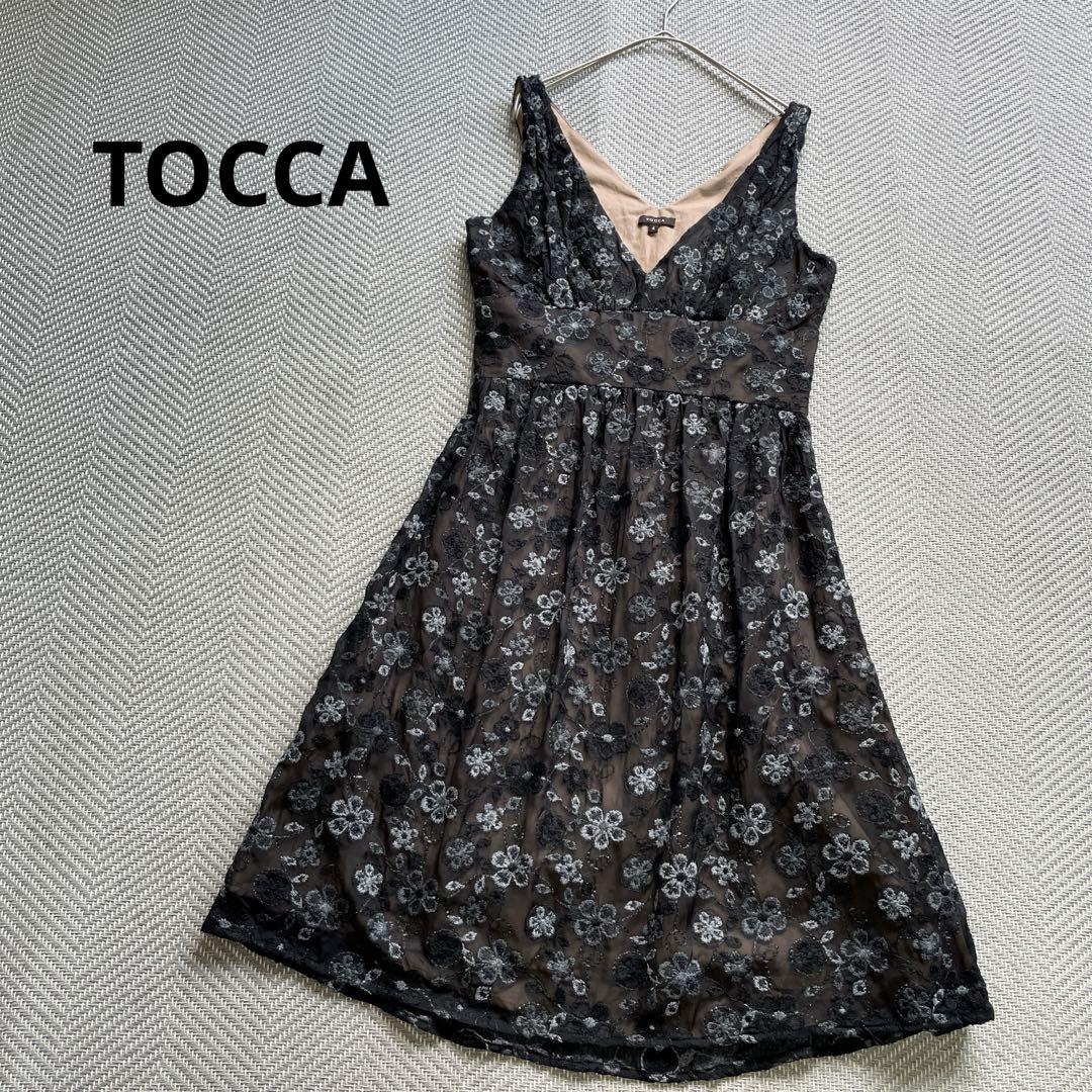 TOCCA 総柄 花 刺繍 ノースリーブ ワンピース イエロー系 - メルカリ