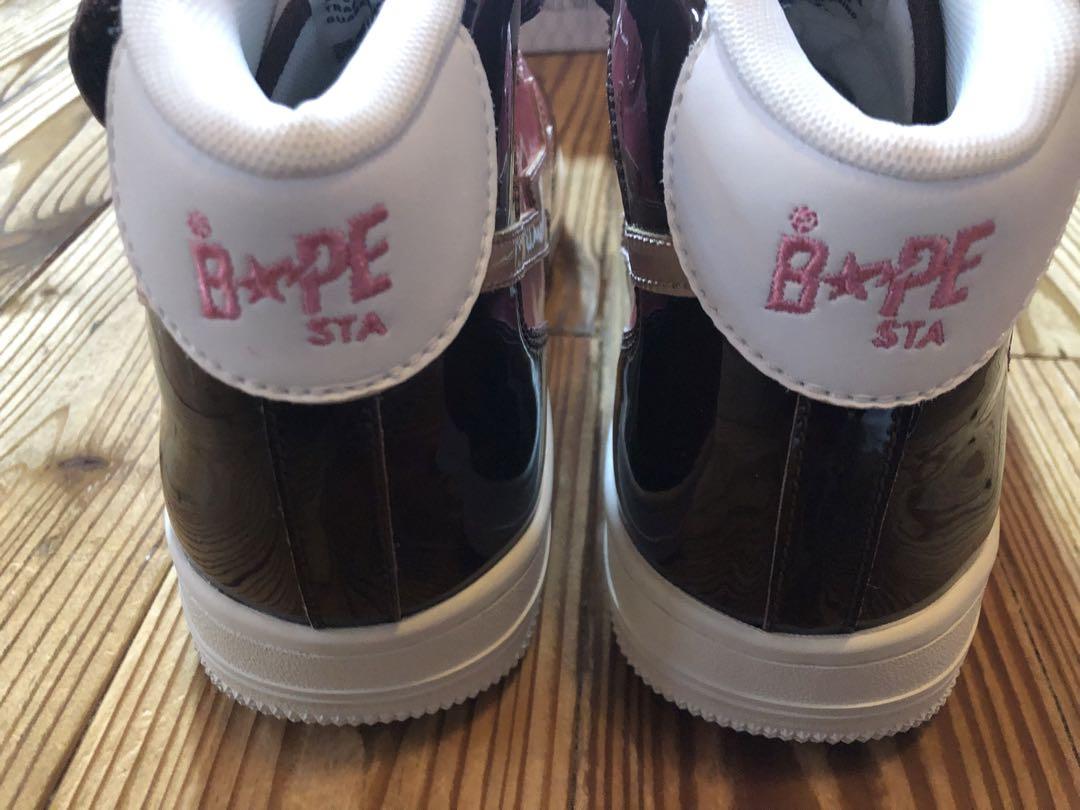 靴 A Bathing Ape Bape Sta Mid Brown Pink
