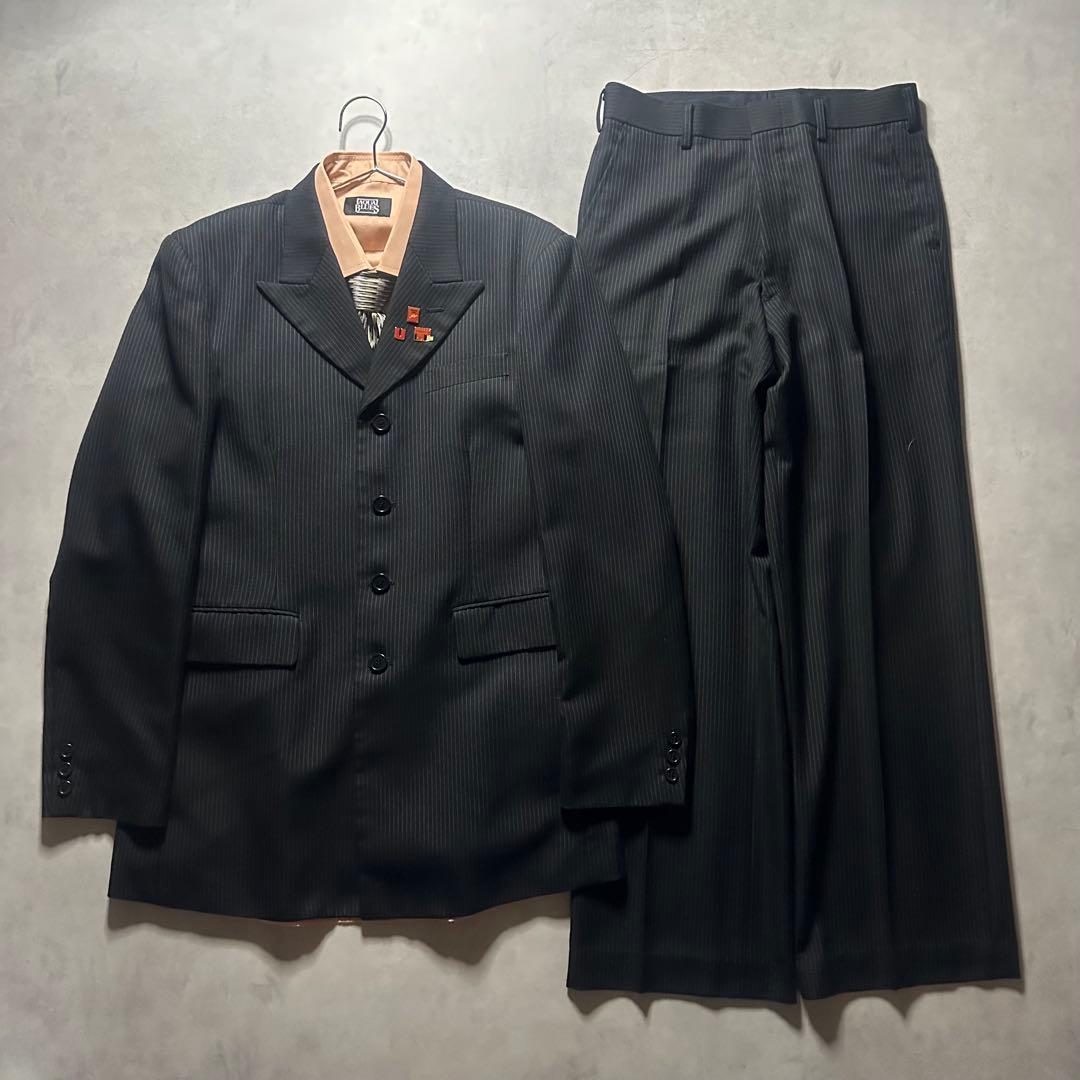 【古着】レトロ セットアップ ダブル スーツ ピンズ 成人式 No.24