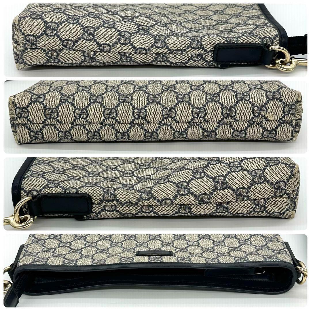 GUCCI グッチ ショルダーバッグ GG スプリーム ネイビー レザー
