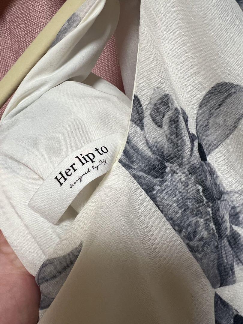 ワンピース herlipto Sunflower-Printed Midi Dress