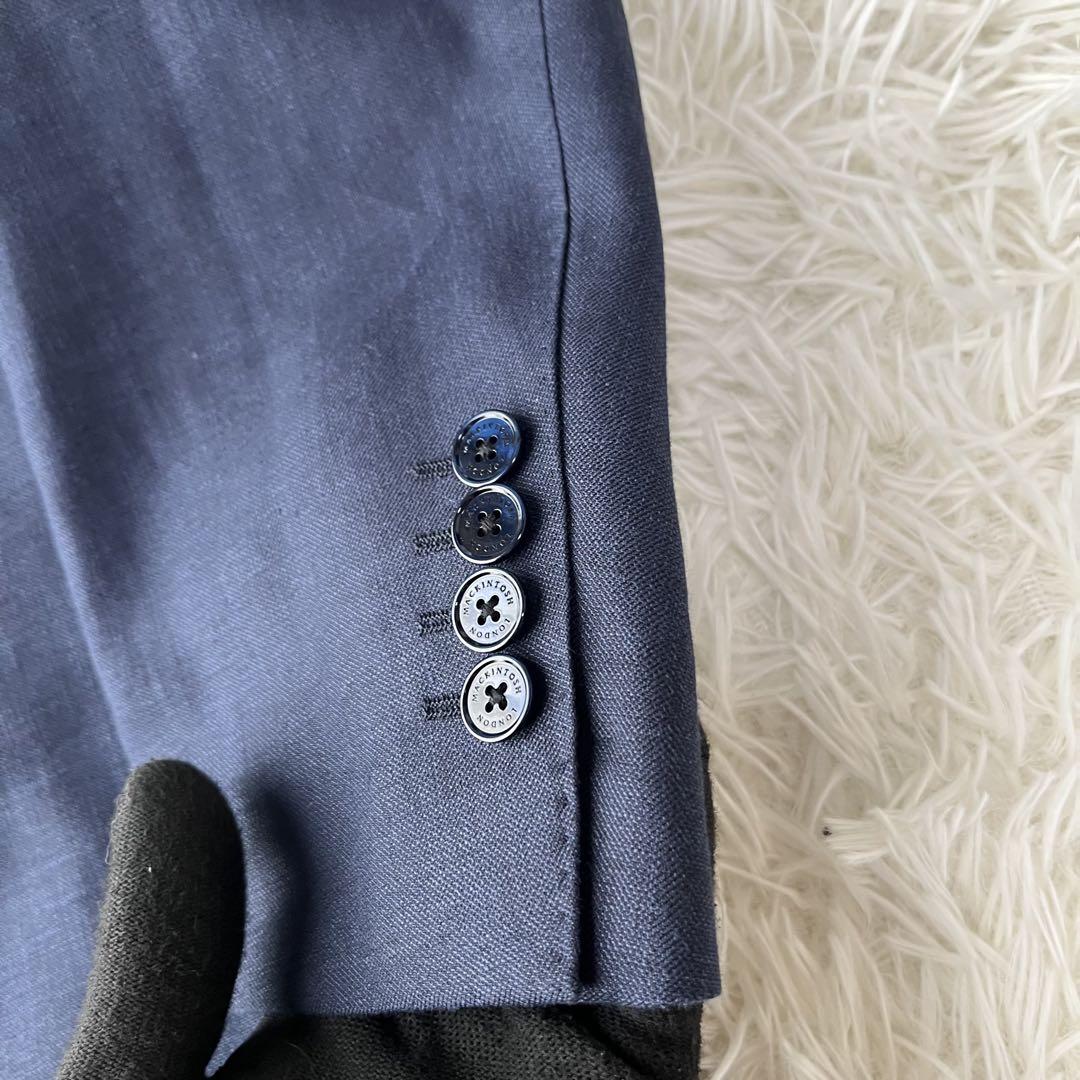 【美品】MACKINTOSH LONDON テーラードジャケット リネン混 紺
