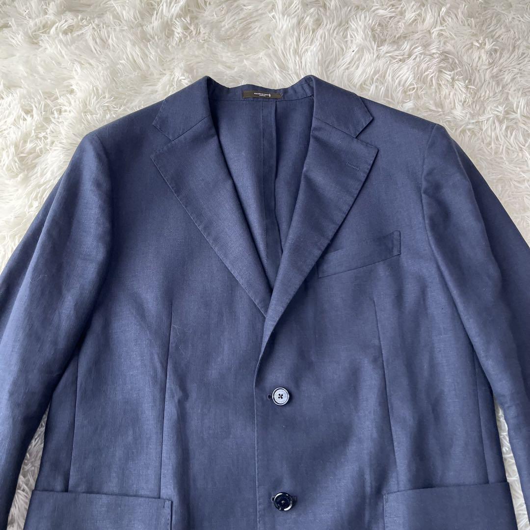 【美品】MACKINTOSH LONDON テーラードジャケット リネン混 紺