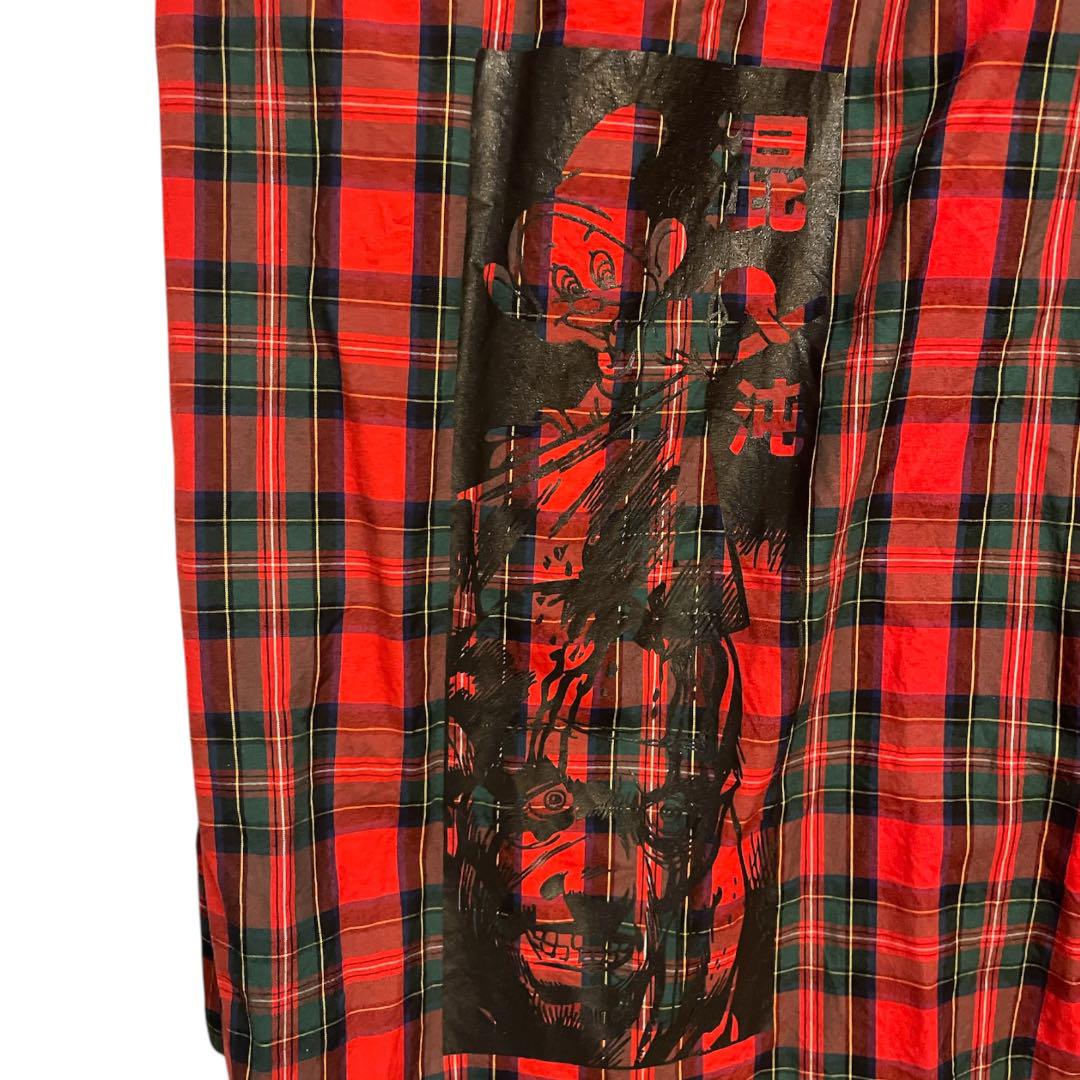 KIDILL - ギャザード シャツ - GATHERED SHIRT NAVY RED CHECK