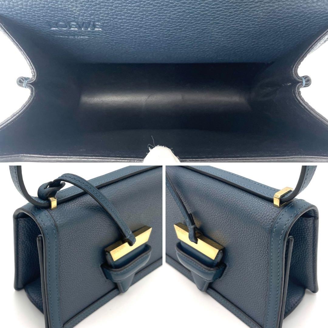 【極美品】LOEWE ロエベ　バルセロナ　スモール　ショルダーバッグ　ネイビー系