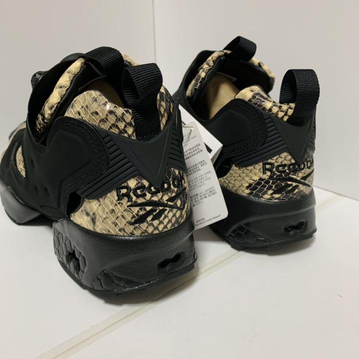 スタイルシ 02 25 .5 Reebok 黒 蛇柄 ベージュ 1xtGa-m37560698079 新品 ポンプフューリー インスタポ