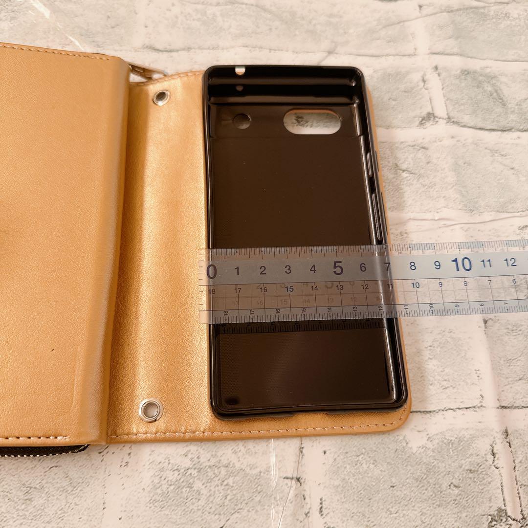 じ　Google pixel 7a ケース カバー 手帳型 財布　ゴールド