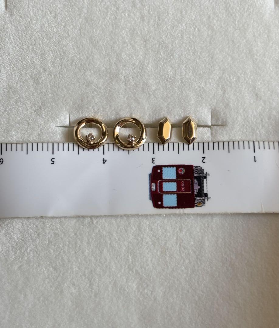 K10ゴールドピアス2個セット