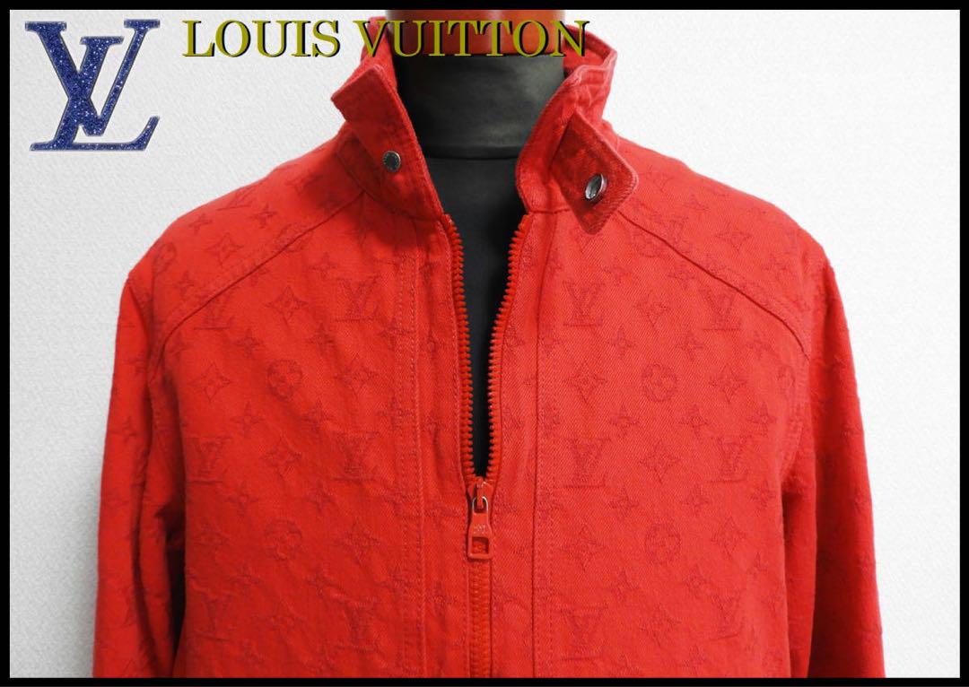 LOUIS VUITTON モノグラムジャケット ルイヴィトン 赤デニム メンズ 画像8