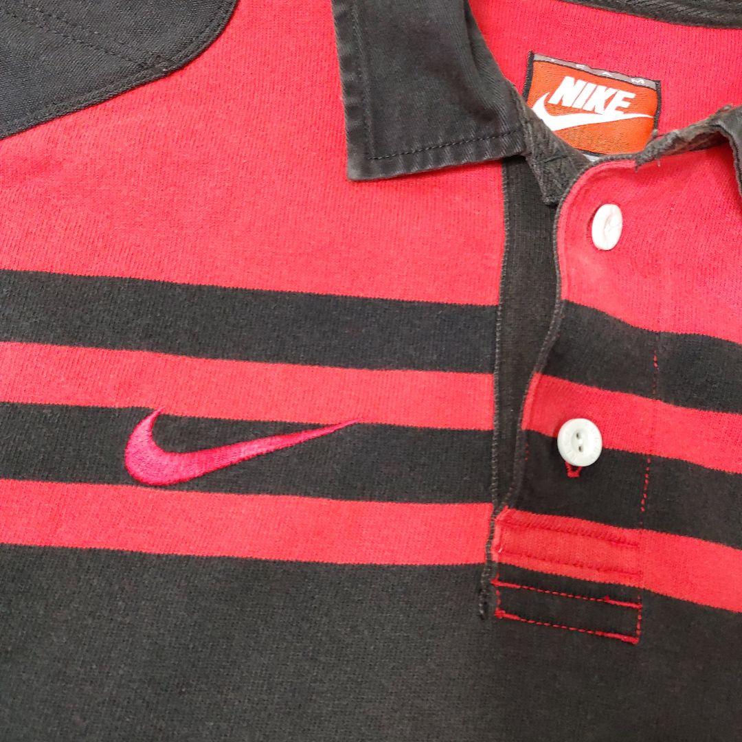 NIKE ナイキ team sports  ボーダー柄 ロゴ刺繍 90s