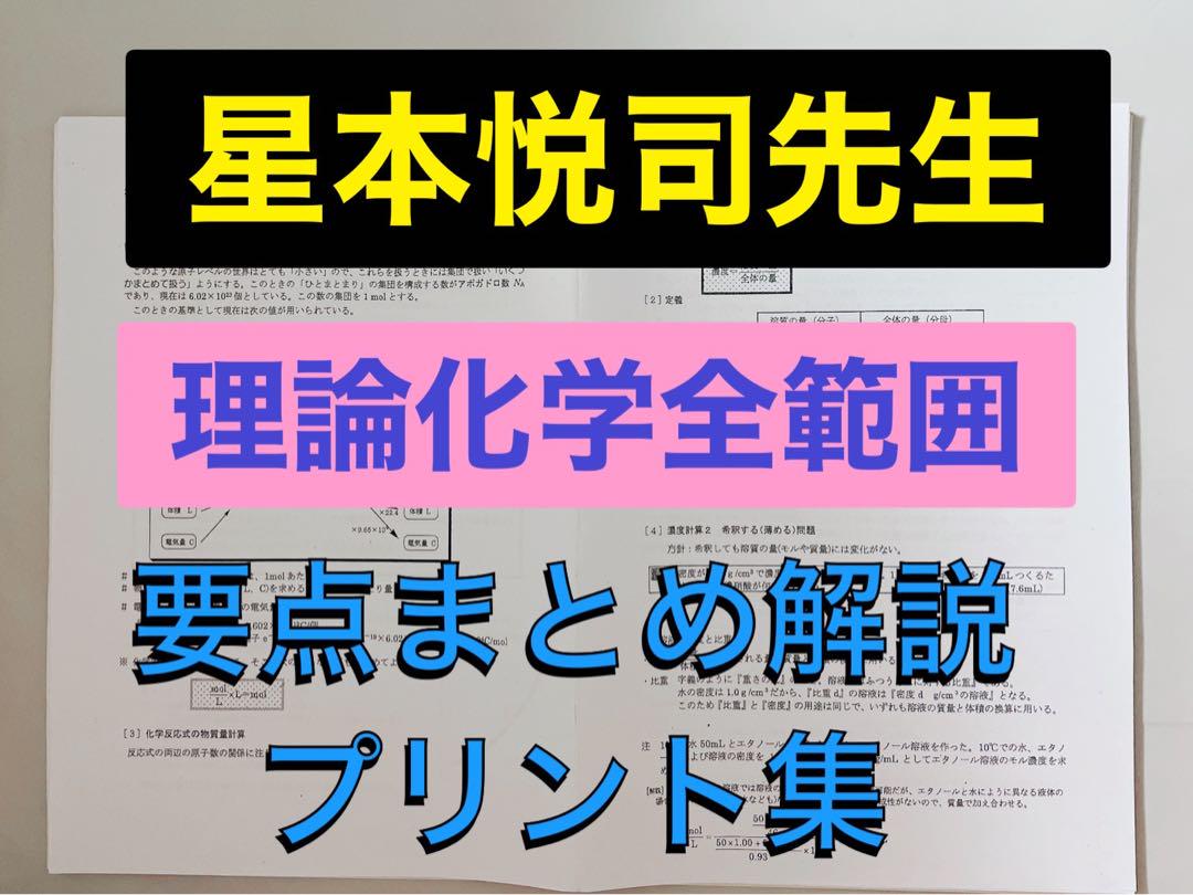 医学部受験】駿台 テキスト 星本悦司 理論化学分野 医系クラス 河合塾