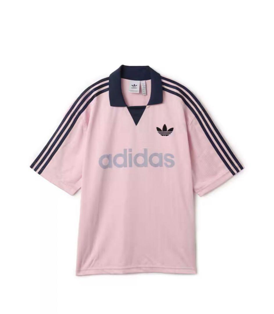 Adidas 襟付きゴーリートップ pink - メルカリ