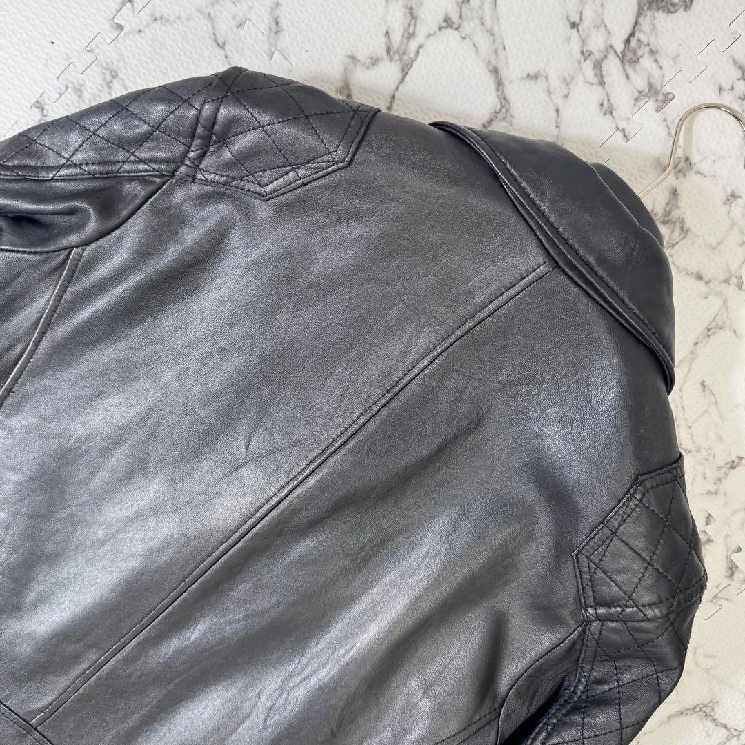 良品◯ジャックローズ　ダブルライダースジャケット　キルティング　大きいサイズ　黒 良品◯ジャックローズ ダブルライダースジャケット キルティング