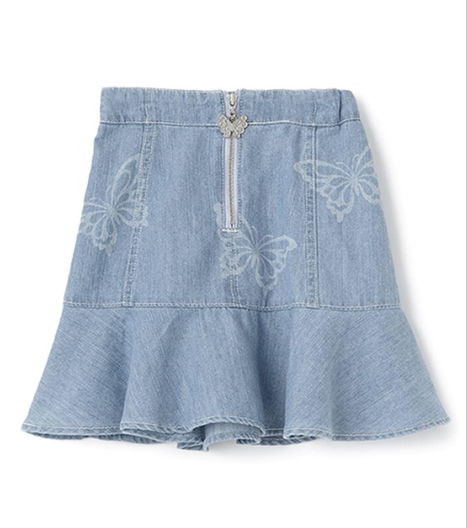 ANNA SUI mini 蝶デニムスカート　1分丈スパッツつき　140