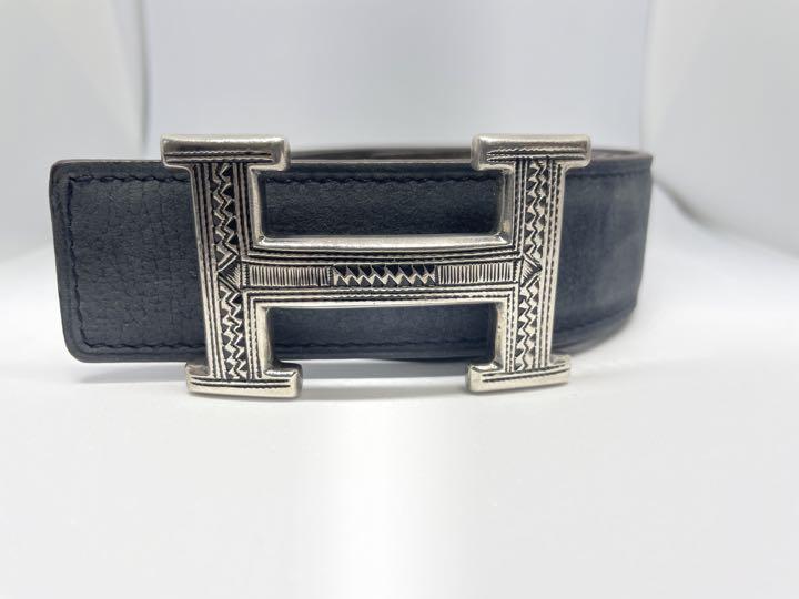 素敵でユニークな HERMES エルメス コン リバーシブルベルト 80 トゥワレグ族 小物