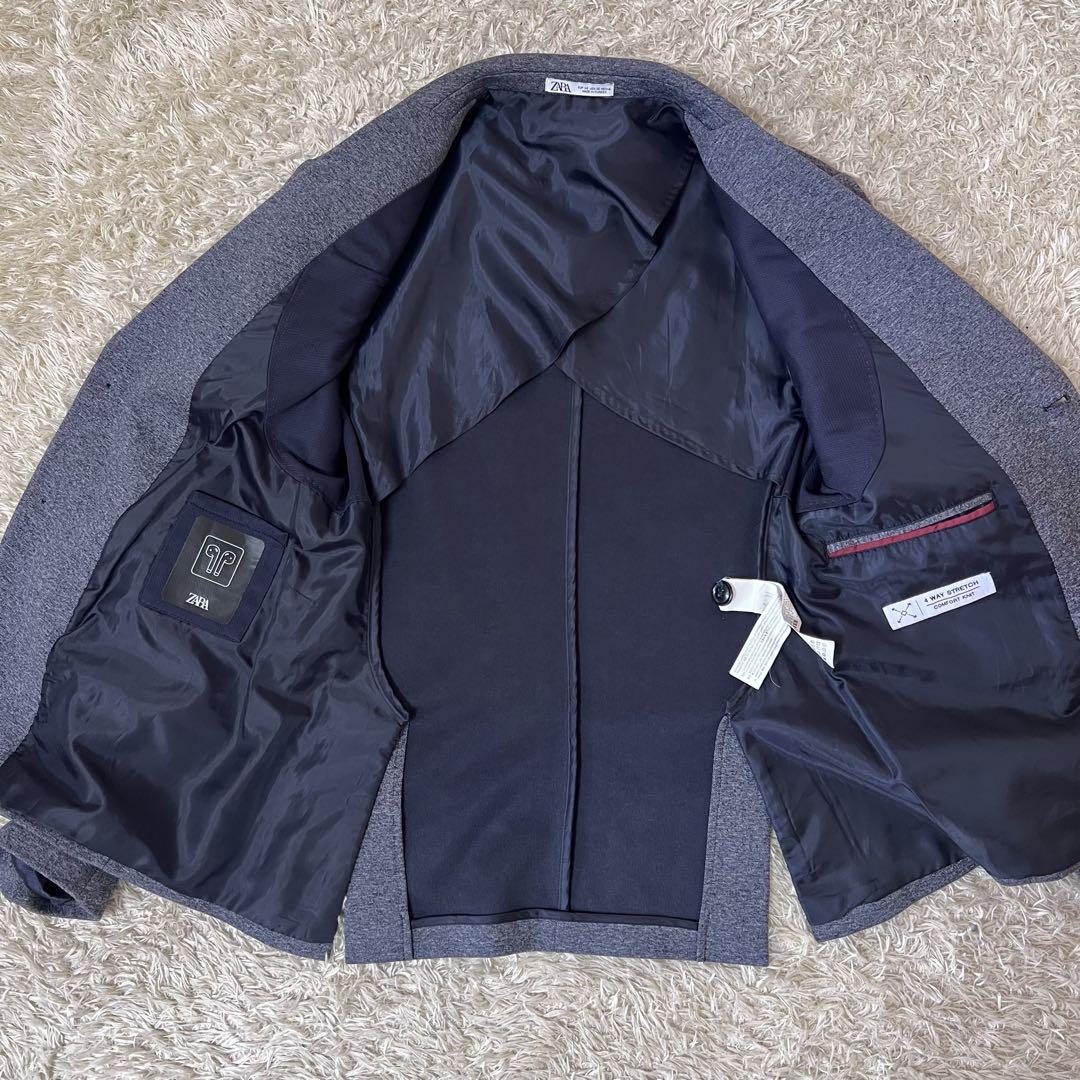 ☆美品☆ZARA ザラ　スーツセットアップ　ジャージ　46S グレー
