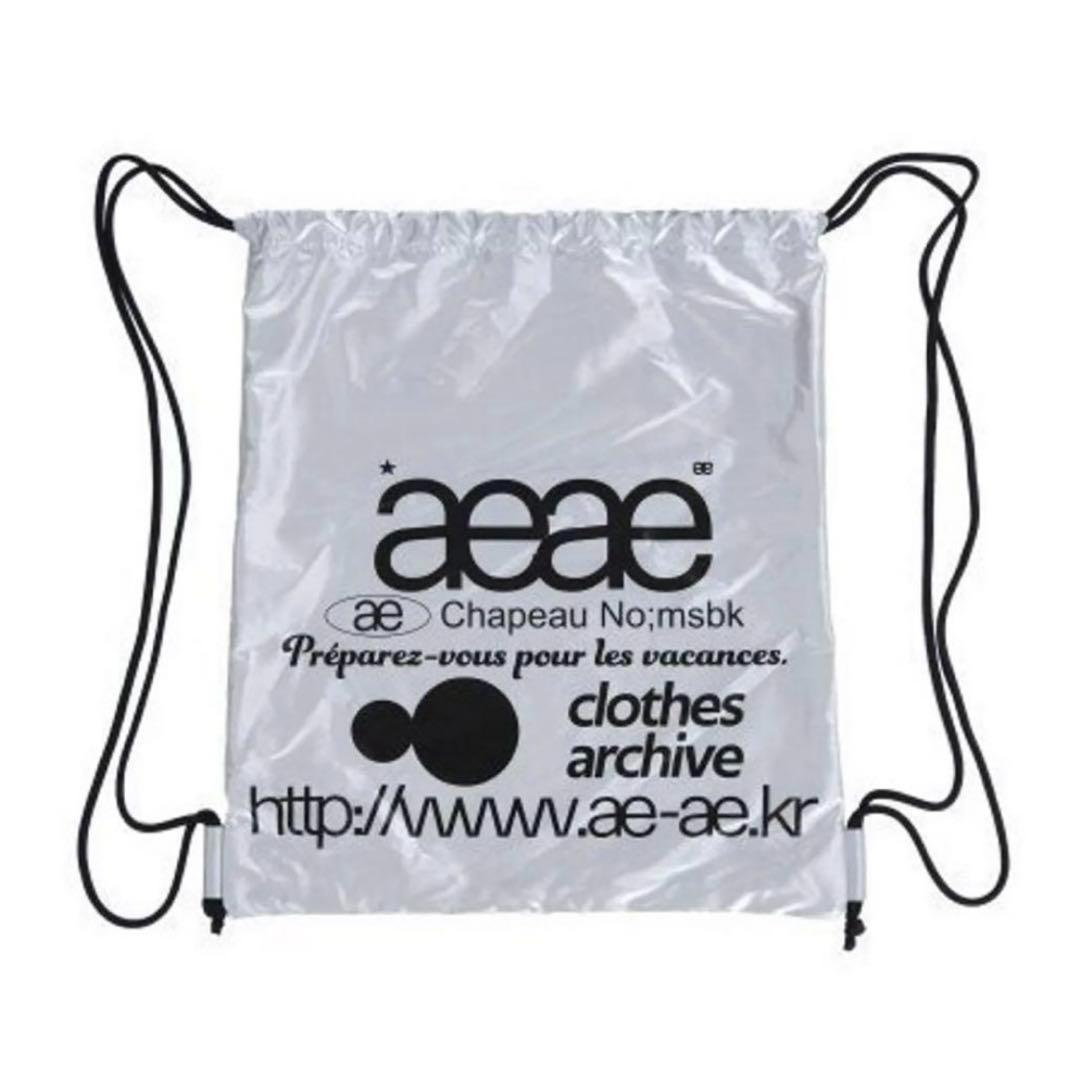 aeae WEB LOGO GYM SACK BAG ナップサック シルバー