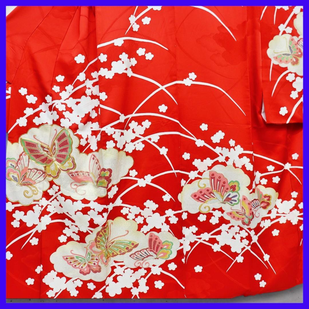 M5202☆ 着物淡雪☆ 振袖 ☆ 金駒刺繍 正絹振袖 蝶舞模様 - メルカリ