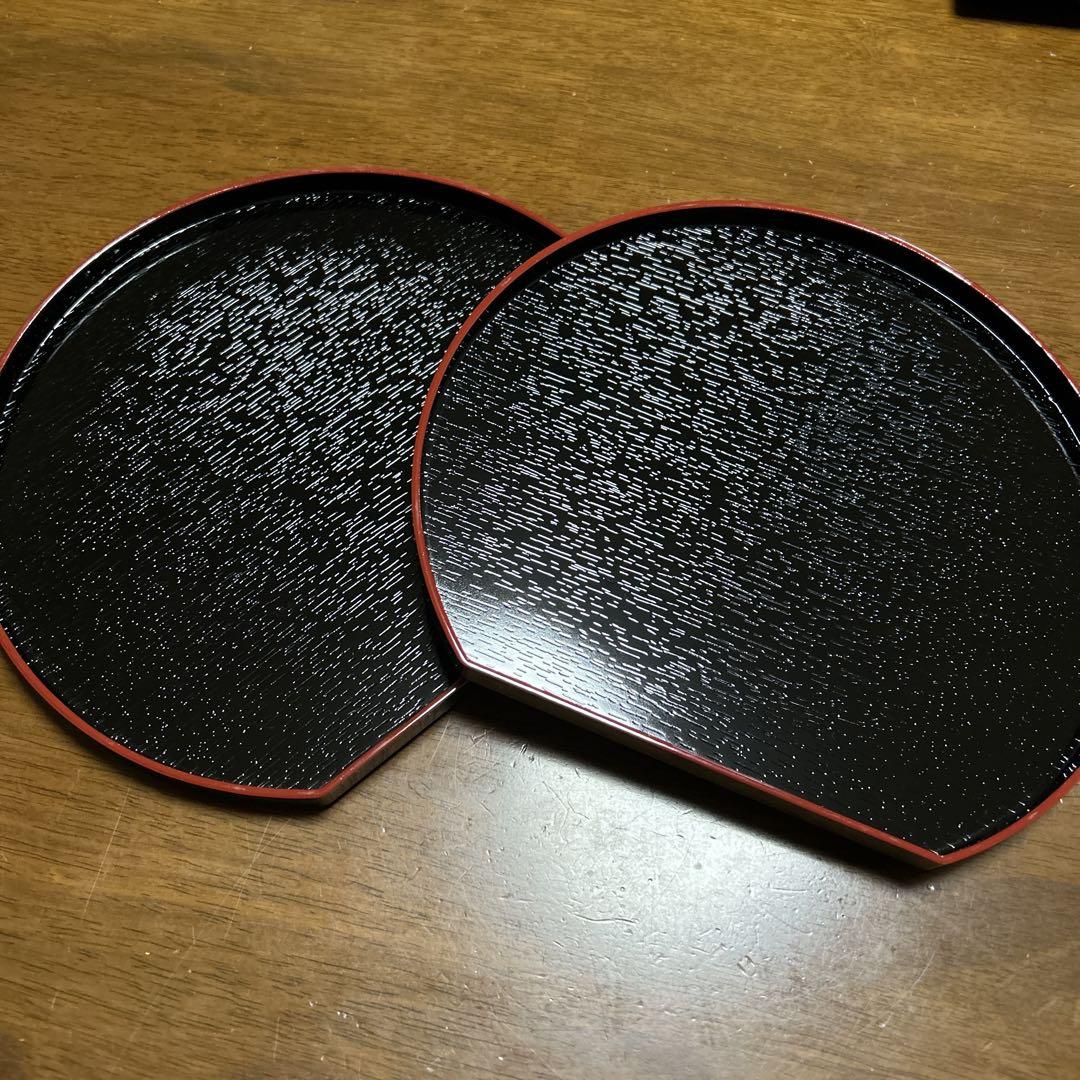 naonao様専用確認画像漆芸脚付膳2枚 につめ