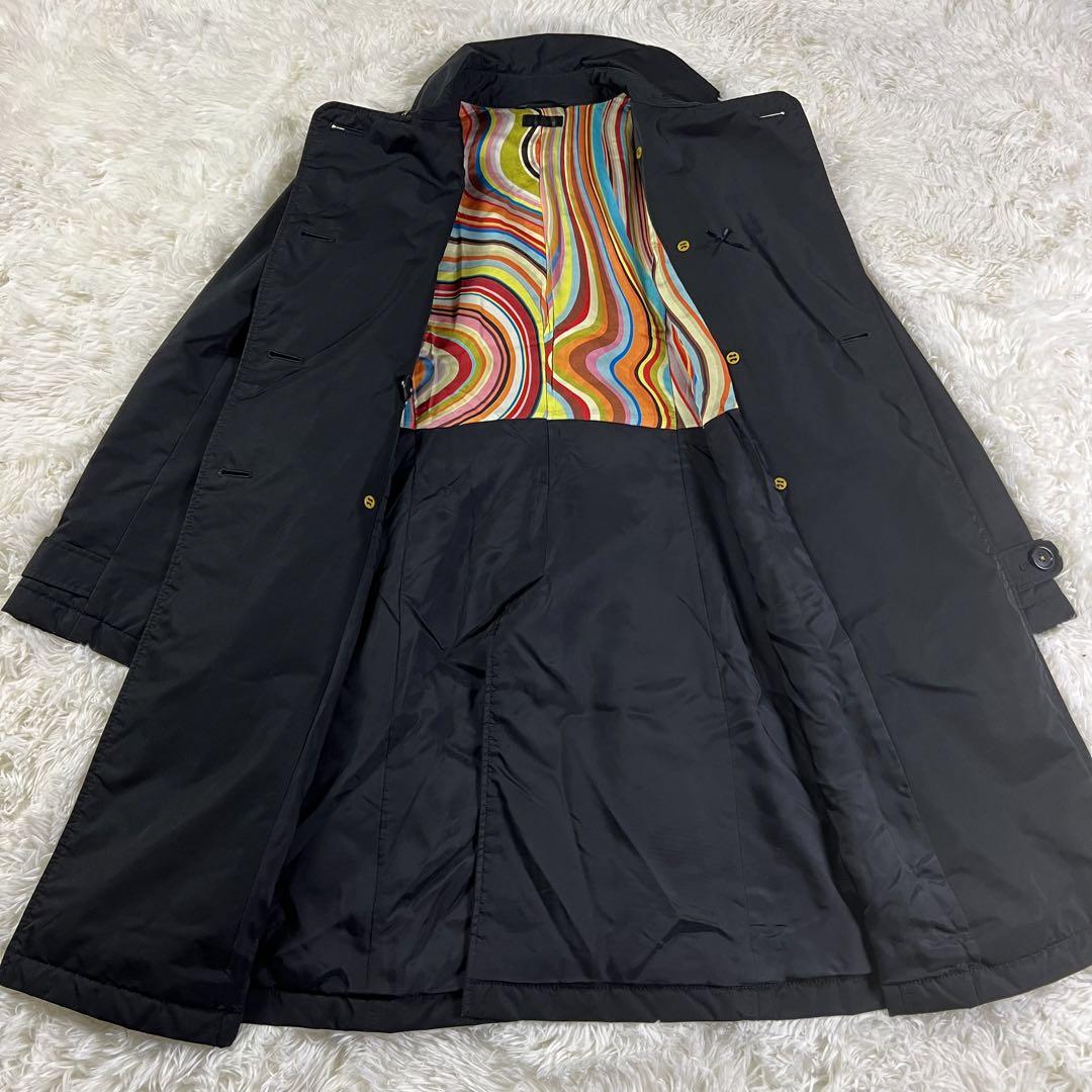 ✨美品✨PaulSmith Black トレンチコート　マルチカラー　ベルト付き