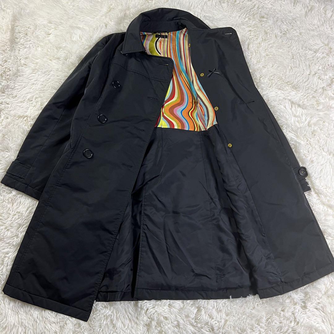 ✨美品✨PaulSmith Black トレンチコート　マルチカラー　ベルト付き