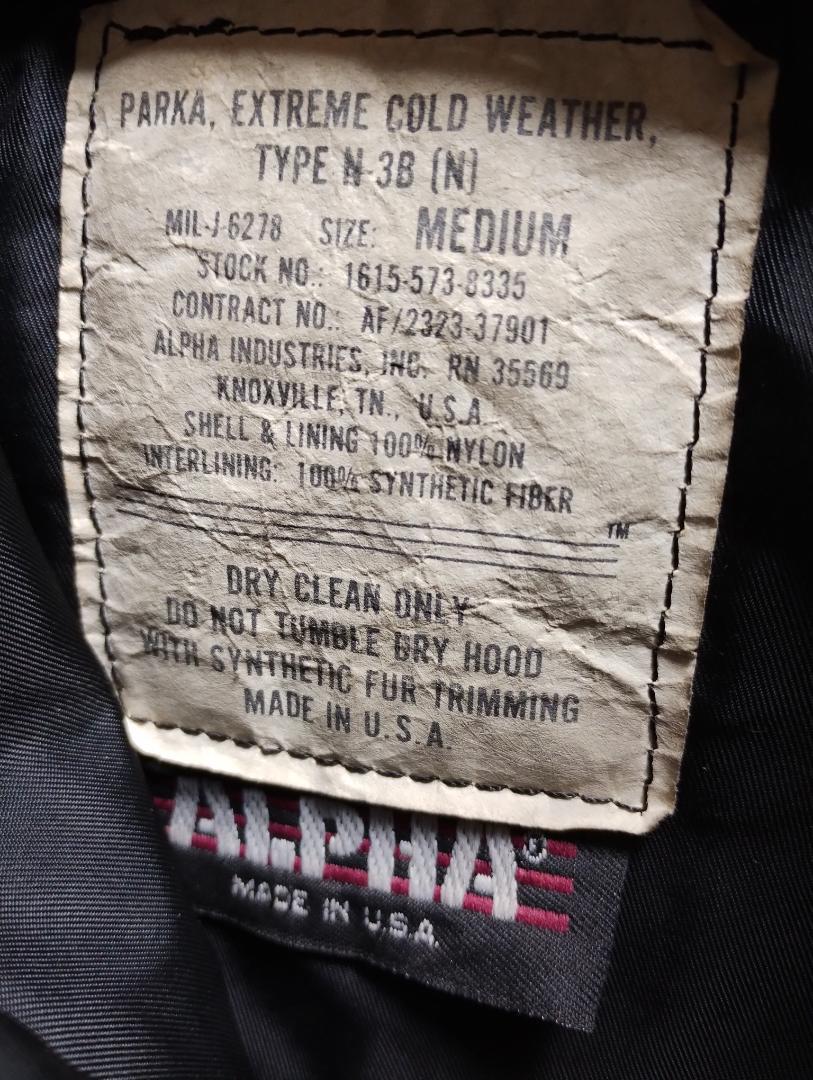 美品 90年代 アルファ N-3B フライトジャケット USA