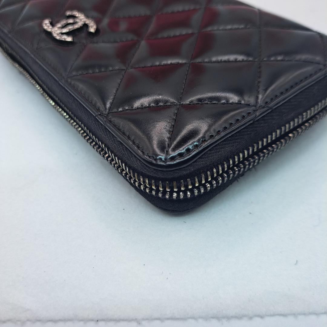 CHANEL マトラッセ エナメル ブラック 長財布 財布 CHANEL マトラッセ エナメル ブラック 長財布 財布