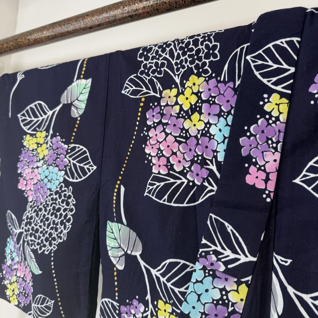 超美品　本染　浴衣 着物　夏物　154 濃紺　菖蒲　シンプル　竺仙の様な雰囲気 美品 竺仙 綿 本染浴衣 浴衣 着物 夏物 168㎝ コーマ トール 紺