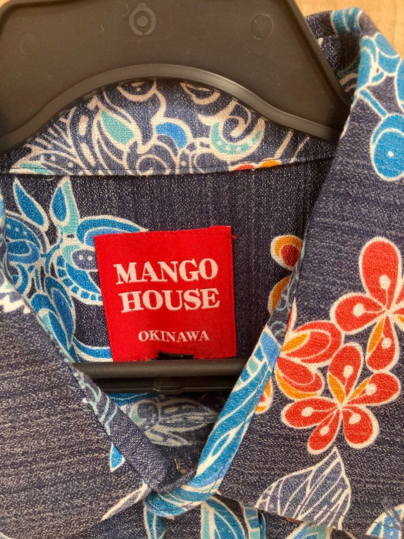 MANGO HOUSE アロハシャツ ネイビー 花柄