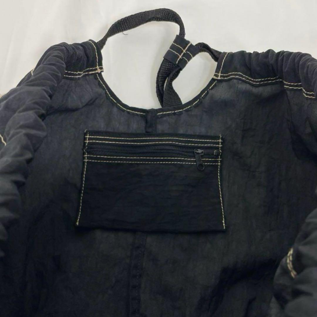 【在庫処分】 stussy old 90s ロゴ刺繍 ナップサック ナイロン 白タグ バッグ