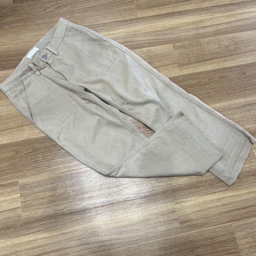 かぐれ　オーガニックコットンパンツ　ベージュ　大きいサイズ