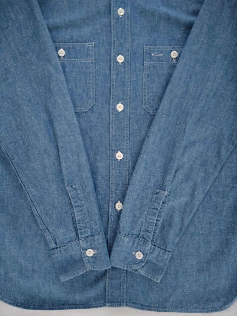 ウエアハウス Lot3076 トリプルステッチ シャンブレーワークシャツ 38