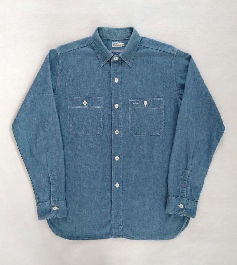 ウエアハウス Lot3076 トリプルステッチ シャンブレーワークシャツ 38