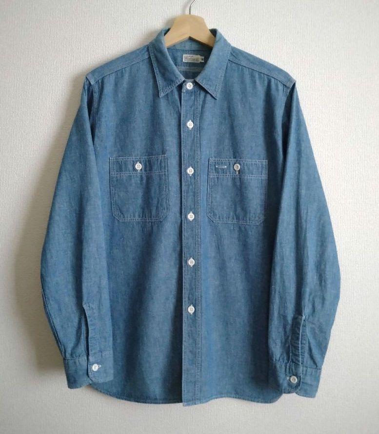 ウエアハウス Lot3076 トリプルステッチ シャンブレーワークシャツ 38