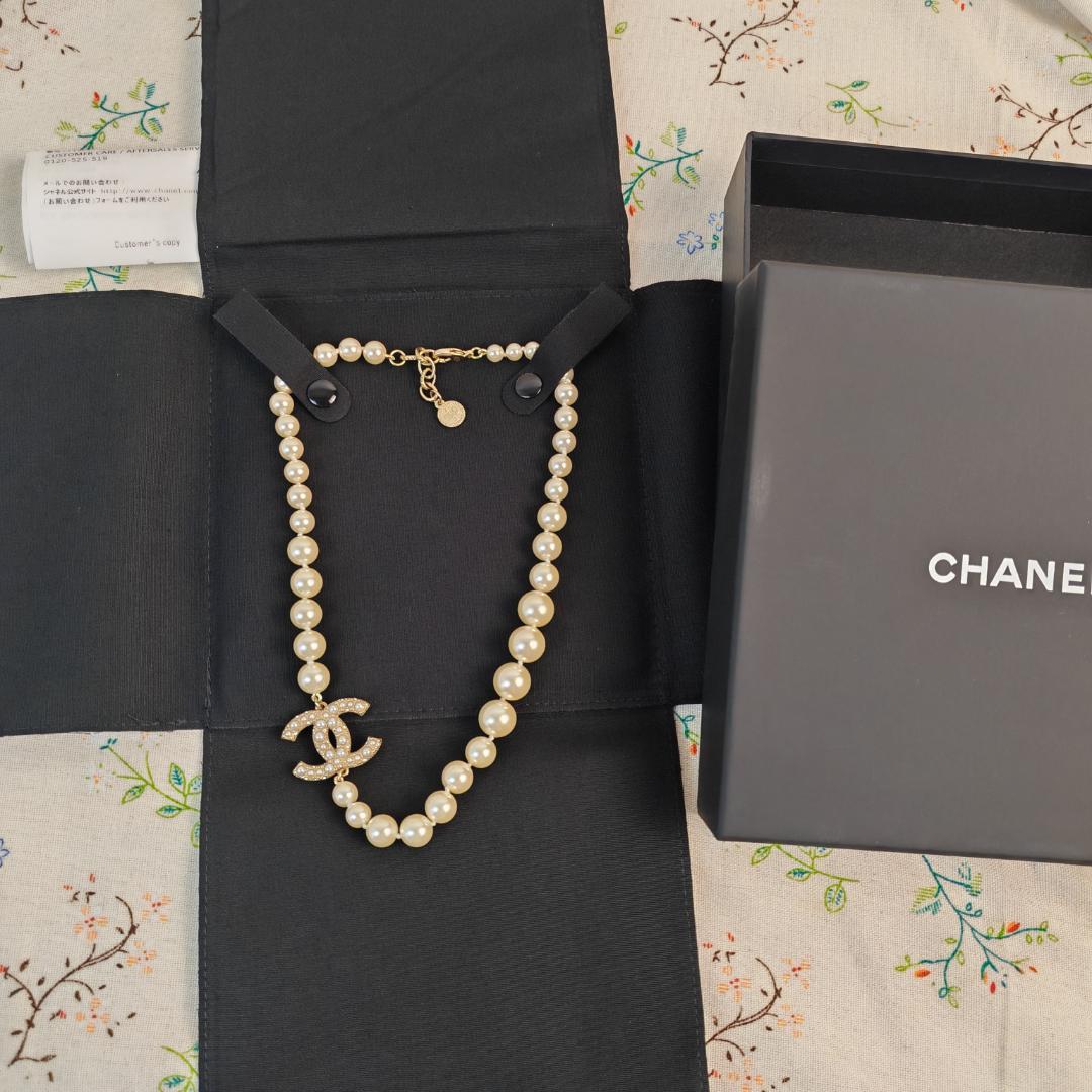 2024SS☆送料無料【CHANEL シャネル】CCロゴ ネックレス パール