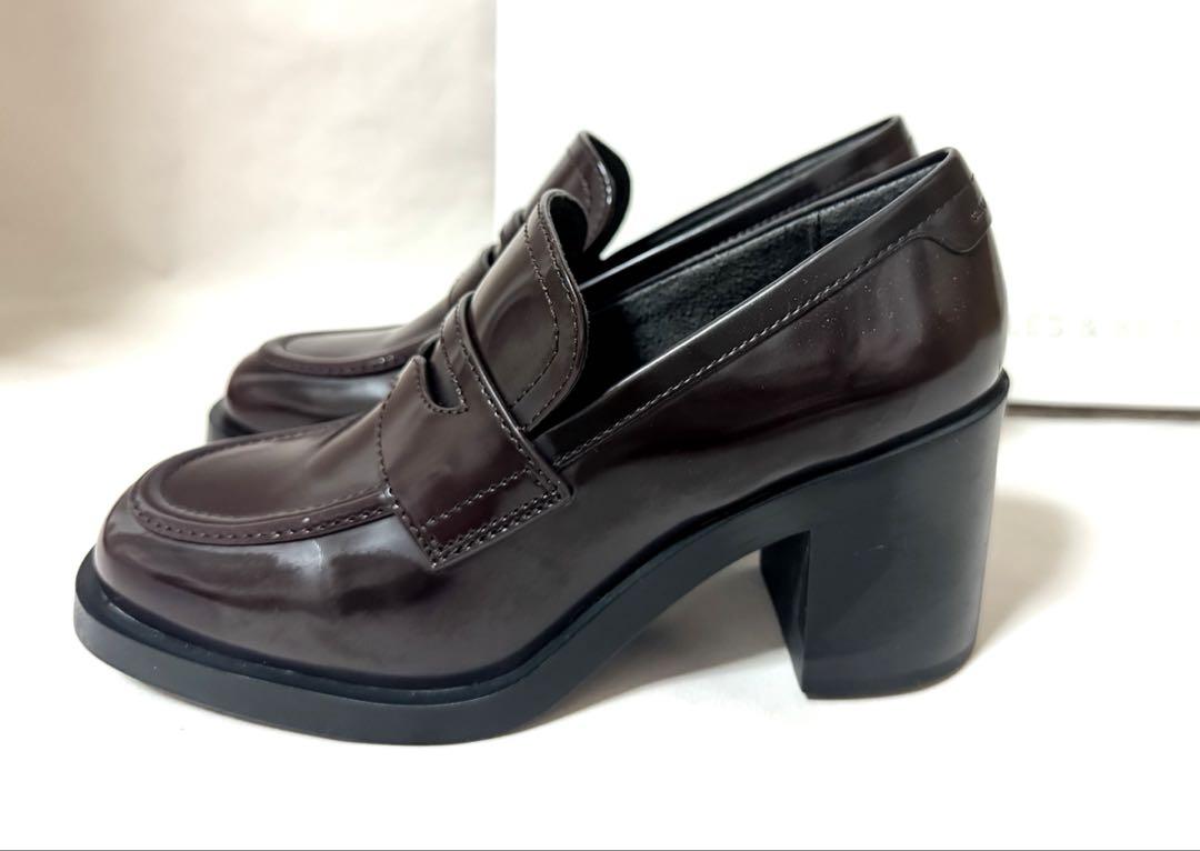 CHARLES&KEITH ペニーローファー パンプス バーガンディ 23.5