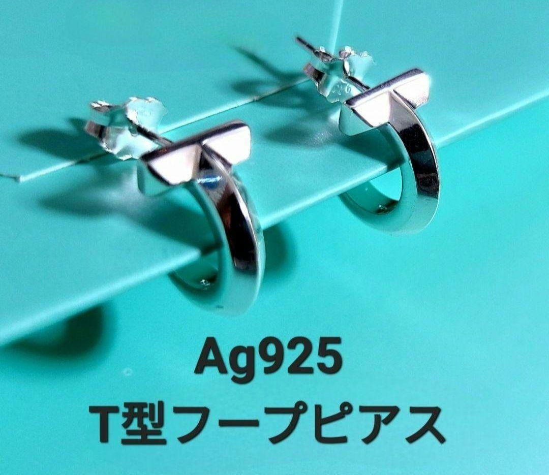 新品 Ag925 T型フープピアス 登坂広臣着用似 刻印あり シルバークロス付き 新品 Ag925 T型フープピアス 登坂広臣着用似 刻印あり シルバー
