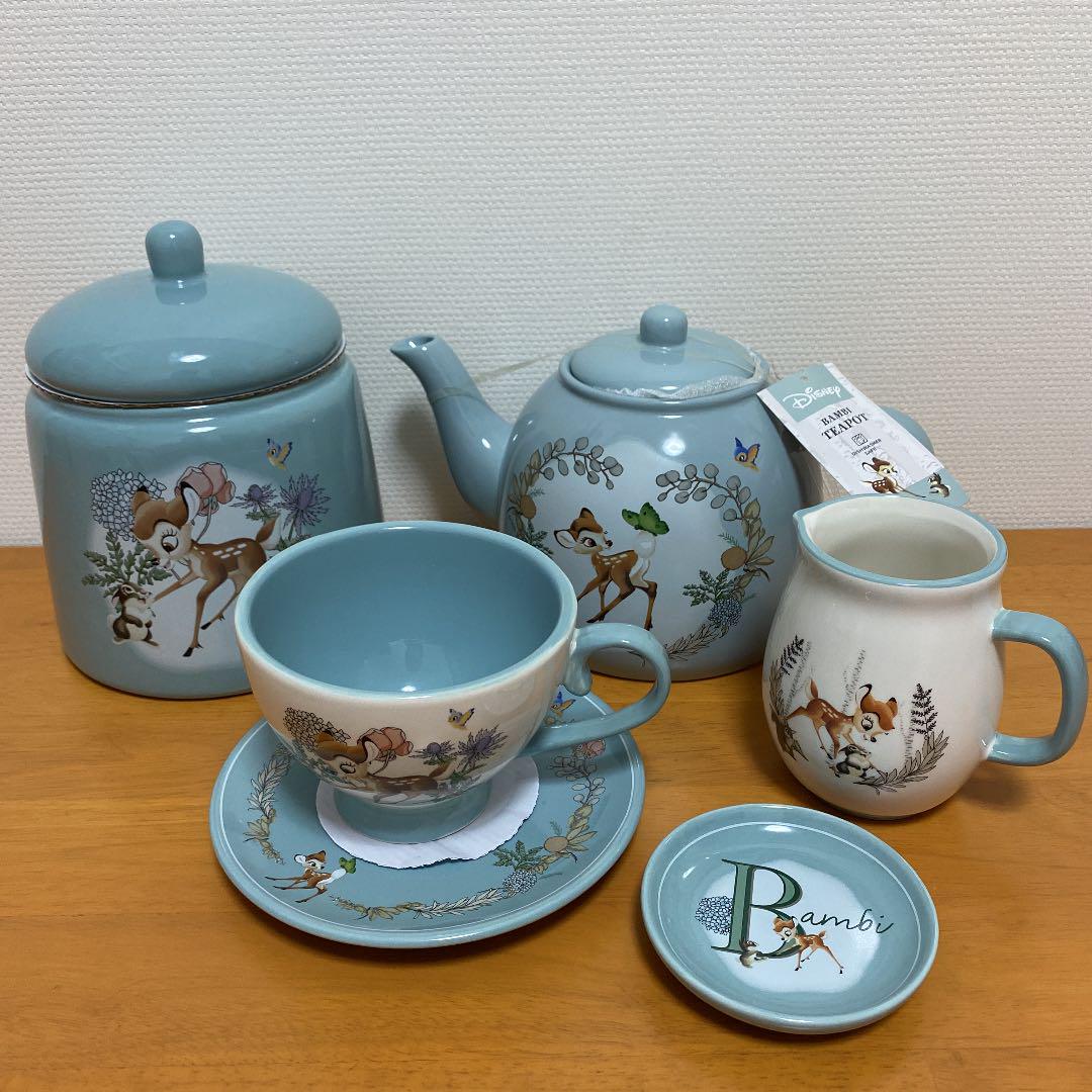 【値下げ不可】バンビ 陶器 ティーポット、カップ&ソーサー他 茶器セット