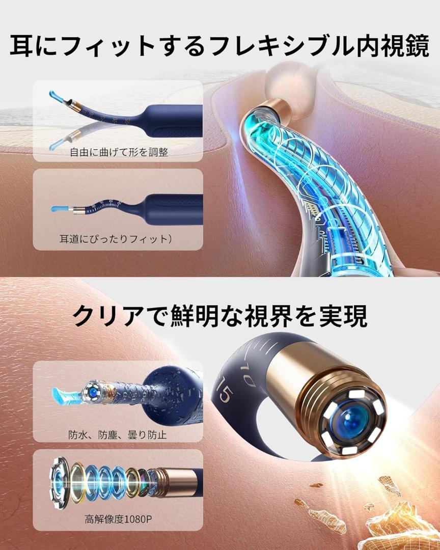 耳掻き カメラ 耳かき 1000万高画素 イヤースコープ ピンセット機能付き